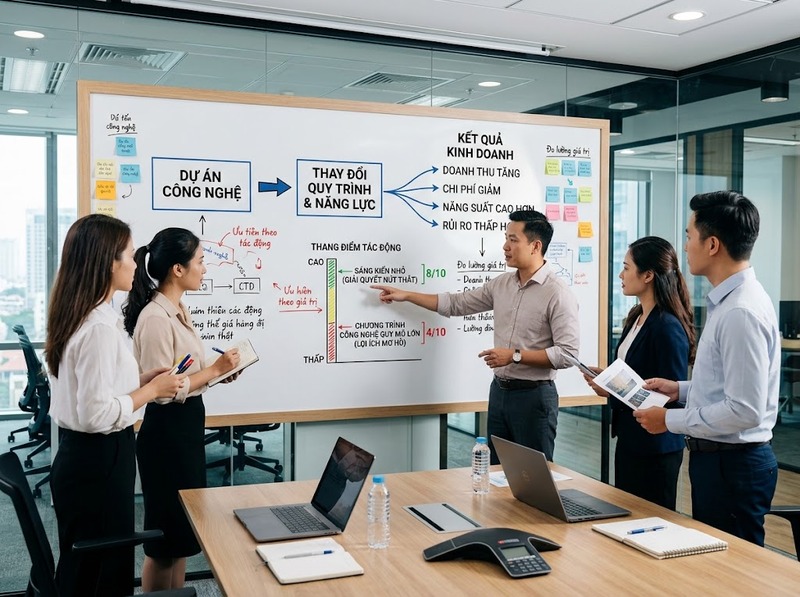Ưu tiên công nghệ doanh nghiệp theo tác động, cấp thiết, nguồn lực và phụ thuộc